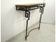 Console Art Deco wrought iron top marble geometric decoration 1940 20th century