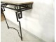 Console Art Deco wrought iron top marble geometric decoration 1940 20th century