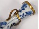 Pair small vases China porcelain white-blue women flowers Kangxi XVIII