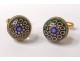 Pair crystal cufflinks Saint-Louis millefiori gilt metal XXth