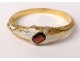 Gold plated bracelet 18K gold enamelled garnet Napoleon III gold XIXth