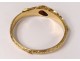 Gold plated bracelet 18K gold enamelled garnet Napoleon III gold XIXth