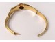 Gold plated bracelet 18K gold enamelled garnet Napoleon III gold XIXth