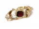 Gold plated bracelet 18K gold enamelled garnet Napoleon III gold XIXth