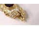 Gold plated bracelet 18K gold enamelled garnet Napoleon III gold XIXth