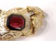 Gold plated bracelet 18K gold enamelled garnet Napoleon III gold XIXth