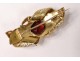 Gold plated bracelet 18K gold enamelled garnet Napoleon III gold XIXth