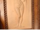 Sculpture low-relief terracotta woman nude nymph Mansini wood frame XIX