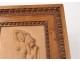 Sculpture low-relief terracotta woman nude nymph Mansini wood frame XIX