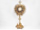 Monstrance monstrance neo-gothic silver vermeil enamels Minerve Favier XIXth