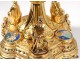 Monstrance monstrance neo-gothic silver vermeil enamels Minerve Favier XIXth