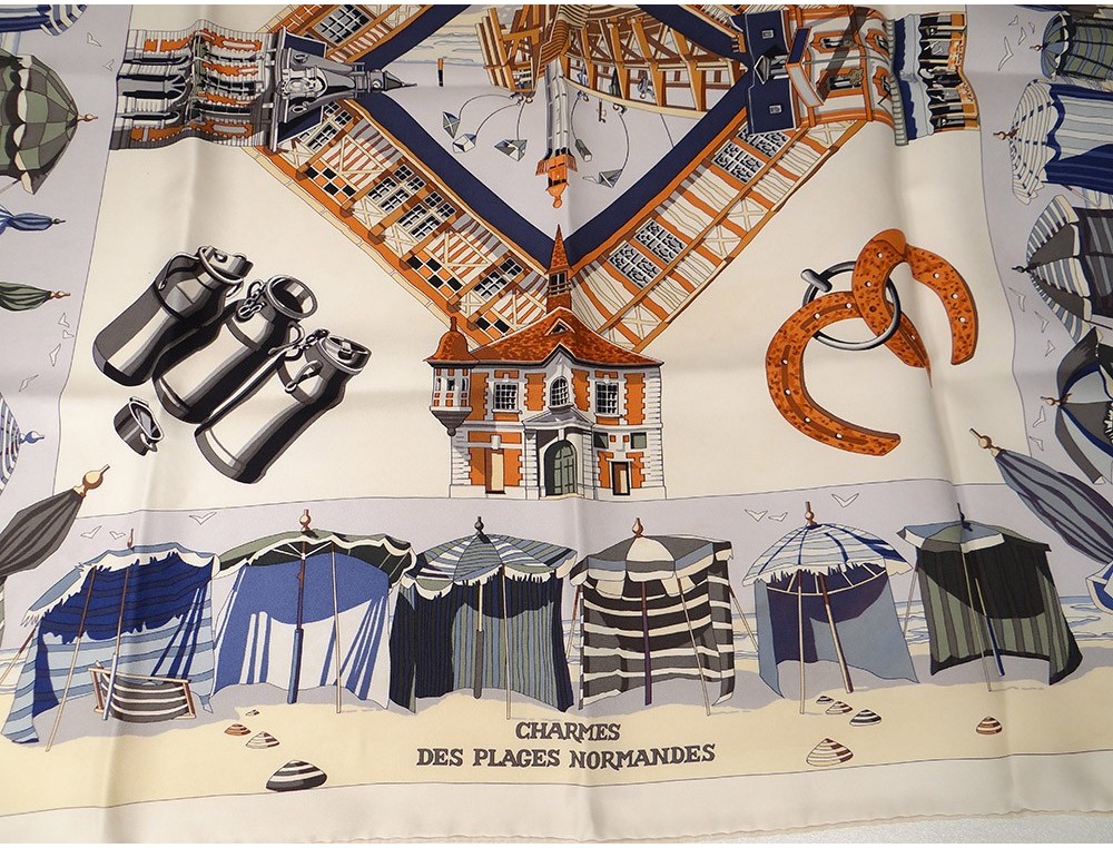 Square Silk Scarf Hermes Paris Grand Apparat Horses 90cm Vintage J