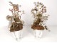 Pair of porcelain bridal vases Paris bouquets flowers Napoleon III XIXth c.