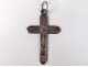 Cross of communion pendant silver solid Mane Nobiscum chalice church XIXth century