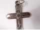 Cross of communion pendant silver solid Mane Nobiscum chalice church XIXth century