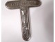 Cross of communion pendant silver solid Mane Nobiscum chalice church XIXth century