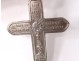 Cross of communion pendant silver solid Mane Nobiscum chalice church XIXth century