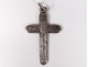 Cross of communion pendant silver solid Mane Nobiscum chalice church XIXth century