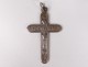 Cross of communion pendant silver solid Mane Nobiscum chalice church XIXth century