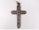 Cross of communion pendant silver solid Mane Nobiscum chalice church XIXth century