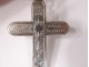 Cross of communion pendant silver solid Mane Nobiscum chalice church XIXth century