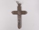 Cross of communion pendant silver solid Mane Nobiscum chalice church XIXth century