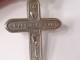 Cross of communion pendant silver solid Mane Nobiscum chalice church XIXth century