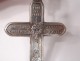 Cross of communion pendant silver solid Mane Nobiscum chalice church XIXth century