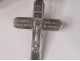 Cross of communion pendant silver solid Mane Nobiscum chalice church XIXth century