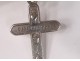 Cross of communion pendant silver solid Mane Nobiscum chalice church XIXth century