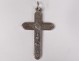 Cross of communion pendant silver solid Mane Nobiscum chalice church XIXth century