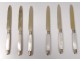 12 dessert knives nacre silver vermeil Minerve goldsmith Puiforcat XIXth