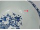 Large basin of faience bidet Rouen camaïeu blossom flowers foliage XVIIIème