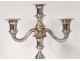 Pair candelabra 4 fires silver solid Minerva goldsmith Tetard Brothers XXème