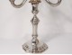 Pair candelabra 4 fires silver solid Minerva goldsmith Tetard Brothers XXème