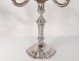 Pair candelabra 4 fires silver solid Minerva goldsmith Tetard Brothers XXème