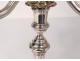 Pair candelabra 4 fires silver solid Minerva goldsmith Tetard Brothers XXème