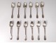 12 spoons solid silver coffee net Minerva goldsmith Cottat monogram 19th