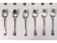 12 spoons solid silver coffee net Minerva goldsmith Cottat monogram 19th