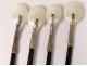 6 caviar spoons carved horn mother of pearl silver metal spoons 19th century