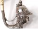 Sterling silver pipe head character man helmet bird soldier nineteenth century