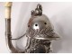 Sterling silver pipe head character man helmet bird soldier nineteenth century