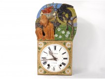 Comtoise clock automaton fable Raven Fox Férard Lorient Vachey nineteenth