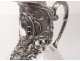 Ewer crystal cut silver metal cherubs flowers Art Nouveau XIXth