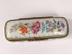 Small pill box porcelain Limoges flowers brass gilding twentieth century