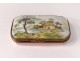 Small pill box porcelain Limoges flowers brass gilding twentieth century