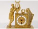 Clock gilded bronze god Apollo musician lyre harp Restoration nineteenth