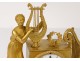 Clock gilded bronze god Apollo musician lyre harp Restoration nineteenth