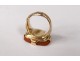 18K solid gold ring intaglio agate coat of arms coat of arms knight eighteenth century