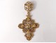 Norman cross Saint-Lô gilt metal rhinestone jewel twentieth century